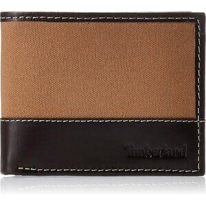 🆕Men's Khaki Canvas Passcase Wallet Man Made Durable Classic Slim Stylish